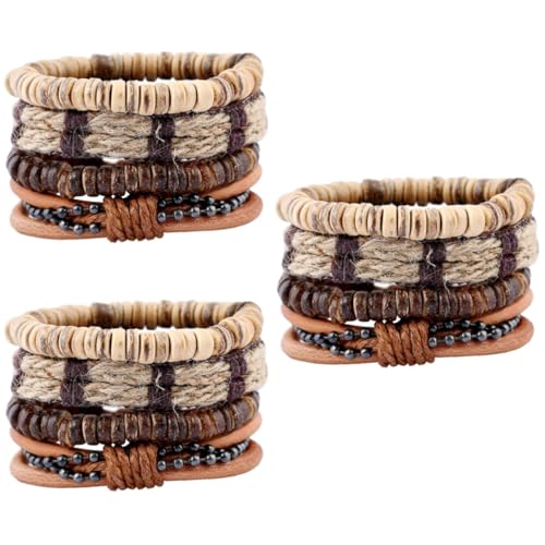 POPETPOP Vintage Armband 12 Stk Armband Kleine Haargummis Spiralförmige Haargummis Alte Armbänder Schwänze Haargummis Armbänder Armbänder Deko Für Männer Kokosnussschale Mann Leder Schmuck von POPETPOP