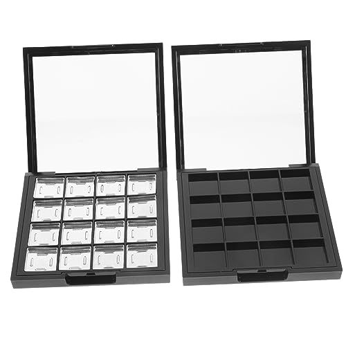 POPETPOP 2 Stück Lidschatten-Box Magnetische Reisebehälter Lose Puderbehälter Make-Up-Behälter Paletten-Organizer Make-Up-Halter Magnetische Werkzeugablage Pigment-Tablett-Halter von POPETPOP