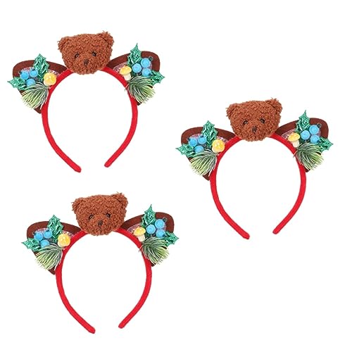 POPETPOP 3st Bären Stirnband Kinderhaaraccessoires Für Mädchen Kinder-tiara Haargummis Für Kinder Weihnachtshaarkostüm Haarreifen Für Katzenohren Haarband Stoff Karikatur Fräulein Schal von POPETPOP