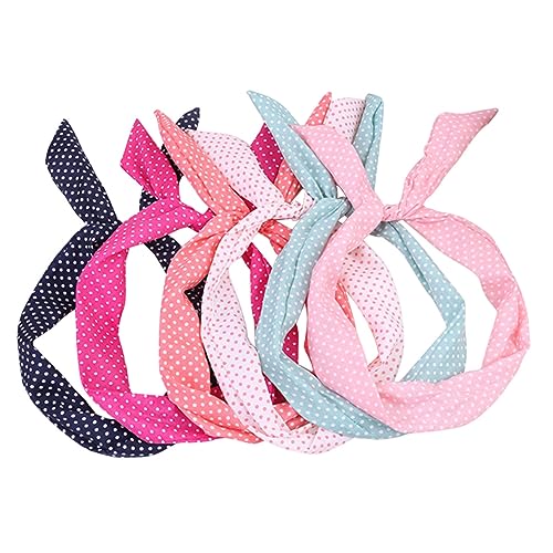 POPETPOP 6 Stk Make-up-stirnbänder Stirnband Für Sport Bowknot Pattern Bands Sport Haarband Stirnband Für Die Dusche Wickeln Sie Stirnband Bowknot-musterbänder Gesicht Krawatte Fitness Hase von POPETPOP