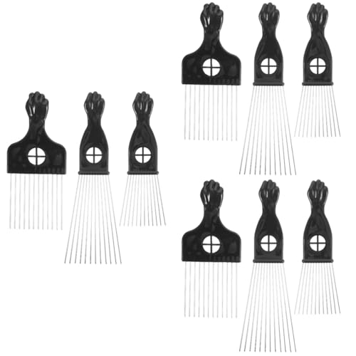 POPETPOP 9 Stk Kamm Kämme Kosmetologie wählen Haarpicks Bart-Kit Haarbürste Haarhalter für Männer Herren Bart pflücken Haarnadel aus Metall Haarauswahl glatt Suite Rostfreier Stahl Mann PP von POPETPOP