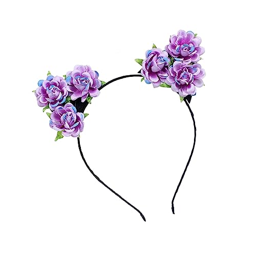 POPETPOP Fuchsohren Stirnband Haarschmuck Blumenstirnbänder Dekorative Haargummis Weihnachtsstirnband Dekorative Stirnbänder Cosplay-stirnband Tier Violett Niedlich Mädchen von POPETPOP