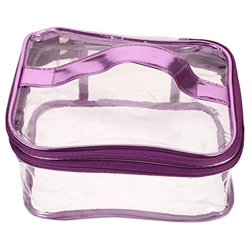 POPETPOP wasserdichte Kosmetiktasche Schminktasche Auf Reisen Reise-kosmetiktaschen Klare Geldbörse Große Hautpflegetasche Make-up-Tasche PVC Violett Frau Lagerregal Bunt Aluminiumlegierung von POPETPOP