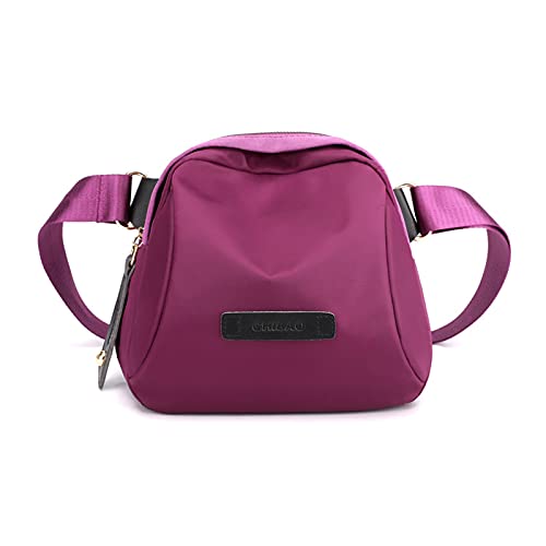 PORRASSO Damen Umhängetasche Casual Schultertasche Mädchen Gürteltasche Leicht Bauchtasche für Arbeit Reisen Einkaufen Wandern Sport Lila von PORRASSO