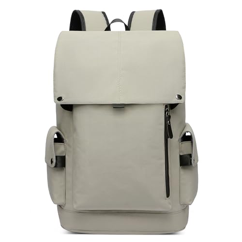 POSSOBAG Retro Rucksack Herren Wasserdicht Mode Groß Kapazität Schultasche 15,6 Zoll Laptop-Rucksack Lässiger Leichter College Daypack für Männer Reisen Business Arbeit Wandern Camping Aprikose von POSSOBAG