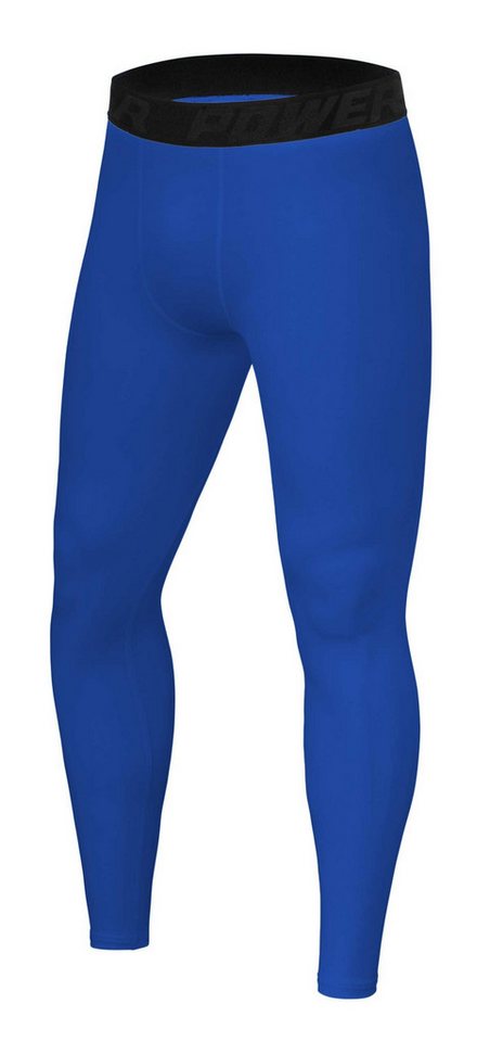 POWERLAYER Lauftights PowerLayer Herren Kompressionshose Lang Leuchtend Blau XXL (1-tlg) von POWERLAYER