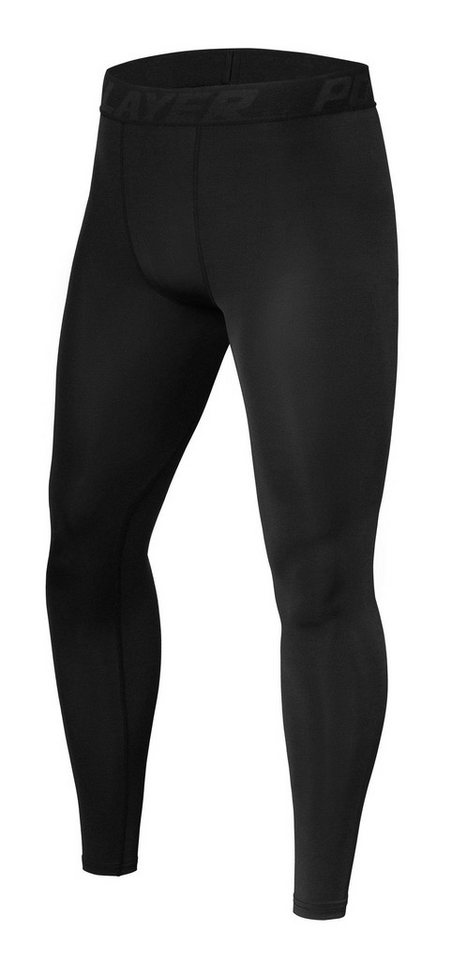 POWERLAYER Lauftights PowerLayer Herren Kompressionshose Lang Schwarz (1-tlg) von POWERLAYER