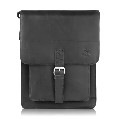 PP PAOLO PERUZZI Collection Herren Umhängetasche Ledertasche Vintage Schwarz T-91-HBL, sc schwarz, Rozmiar uniwersalny von PP PAOLO PERUZZI Collection