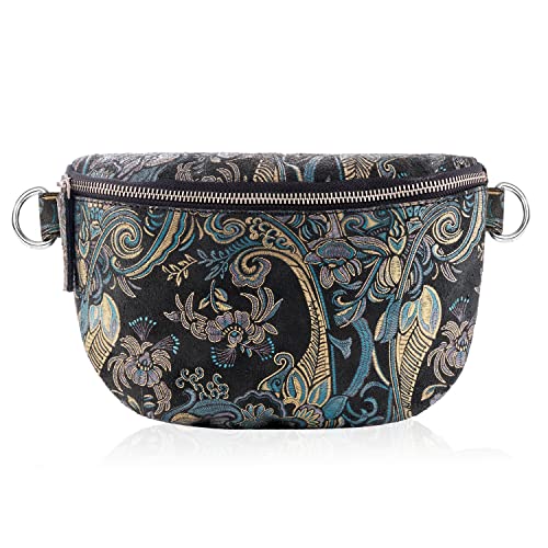 ORIENTALISCHES MUSTER LEDER HÜFTTASCHE BAUCHTASCHE GÜRTELTASCHE DAMEN PAOLO PERUZZI T-36-G von PP Paolo Peruzzi collection