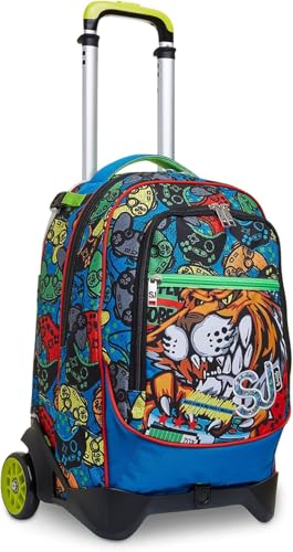 SJ Seven Boy Tiger Abnehmbarer Rucksack, 2 Fächer, gepolsterte Schultergurte, für Mädchen, Grundschule + Schlüsselanhänger mit Pfeife und 7 mehrfarbigen Stiften, mehrfarbig, Medio, Klassisch SJ Seven Boy Tiger Abnehmbarer Rucksack, 2 Fächer, gepolsterte Schultergurte, für Mädchen, Grundschule + Schlüsselanhänger mit Pfeife und 7 mehrfarbigen Stiften, mehrfarbig, Medio, Klassisch von PRESTIGE & DELUXE