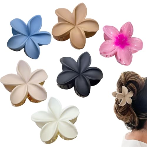 PSOWQ 6 Stück Blumen-Haarklammern, rutschfest, matt, Haarspangen für Damen, Styling-Accessoires, dickes Haar bis dünnes Haar, niedliche Krallen-Clips, Haarspange von PSOWQ