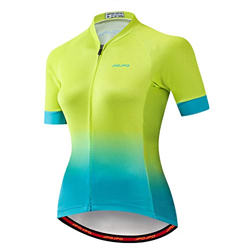 Damen Radtrikot Bike Shirt Kurzarm Fahrradbekleidung MTB Fahrradjacke Quick-Dry Tops S-3XL, Jp2016, Large von PSPORT