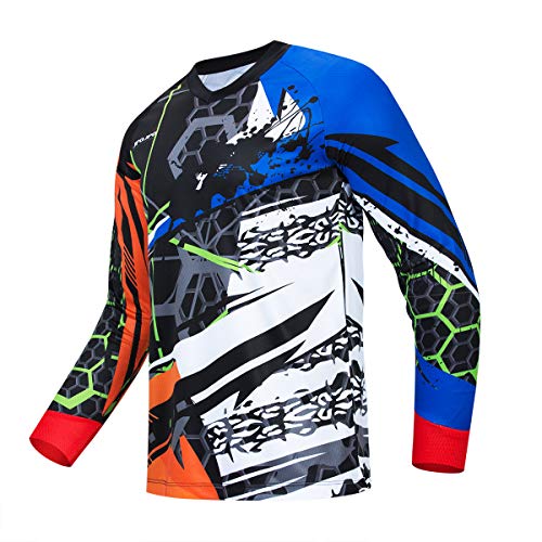 PSPORT Herren Radfahren Trikots Langarm Fahrrad Jacken Sweatshirt MTB Jersey Bike Motorrad Kleidung Tops, 5, M von PSPORT