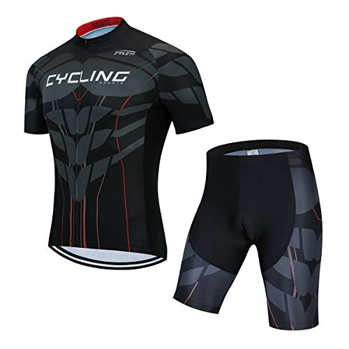 PSPORT Herren Radtrikot Set, Sommer Jungen Trägerhose Anzüge Mountainbike Radfahren Kleidung Set Radfahren Reiten Trikots Atmungsaktiv von PSPORT