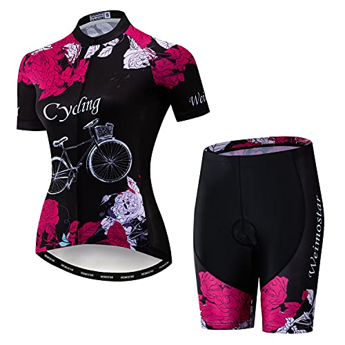 PSPORT Radtrikot Sets Frauen Sommer Kurzarm Fahrrad Trikots Fahrrad Kleidung Set von PSPORT