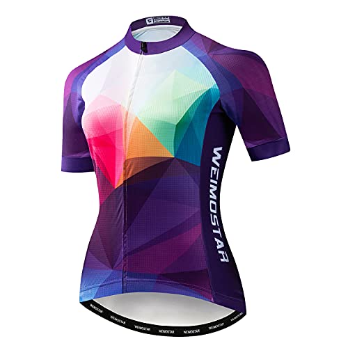 Radtrikot Frauen Sommer Kurzarm Bike Trikots MTB Shirt Top Fahrrad Kleidung, Cf2206, Large von PSPORT