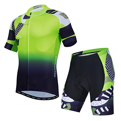 Radtrikot Set Männer Atmungsaktiv Fahrradanzug Mountainbike Kleidung MTB Jersey Schnell Trocken, 16, XL von PSPORT