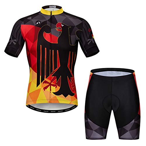 Radtrikot Set Männer Atmungsaktiv Fahrradanzug Mountainbike Kleidung MTB Jersey Schnell Trocken, 24, XXXL von PSPORT