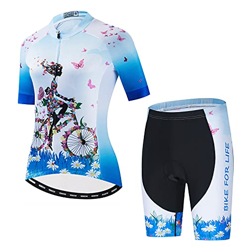 PSPORT Radtrikot Sets Frauen Sommer Kurzarm Fahrrad Trikots Fahrrad Kleidung Set von PSPORT