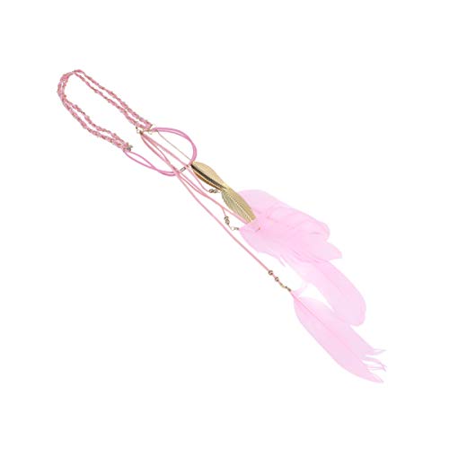 Blatt Haarband Zopf gewebt rosa bunt Kopfschmuck Anhänger Kopfbedeckung Damen Kette Zubehör Mädchen Creolen for Stirnband Schönheit (Color : Pink, Size : Size 1) von PSVOD