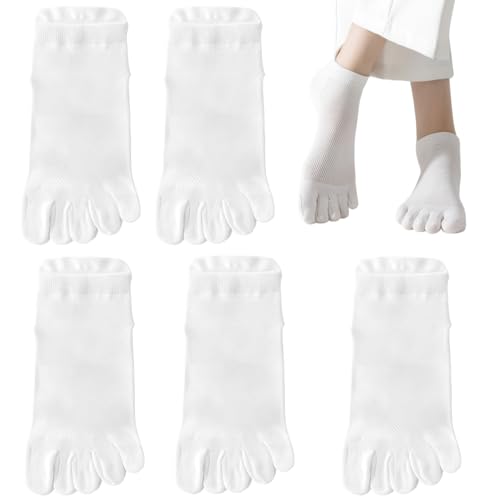 PTJJXA 5 Paar Zehensocken Damen 35-42, Rutschfeste Socken Bedrucken mit Fersenlasche, Atmungsaktive Fünf Finger Socken, Flip Flop Socke Kompressionssocken, Kurz Socke Sportsocken Alle Jahreszeiten PTJJXA 5 Paar Zehensocken Damen 35-42, Rutschfeste Socken Bedrucken mit Fersenlasche, Atmungsaktive Fünf Finger Socken, Flip Flop Socke Kompressionssocken, Kurz Socke Sportsocken Alle Jahreszeiten von PTJJXA