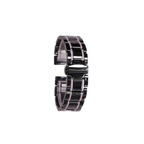 20mm 22mm 24mm Stahlkeramikarmband for Samsung Galaxy Watch4 5 40mm 45 44mm Pro Amazfit Gts Uhrenarmband Armband for Huawei Ersatzuhrenarmband (Color : Black and pink, Size : 20mm) von PTLYE