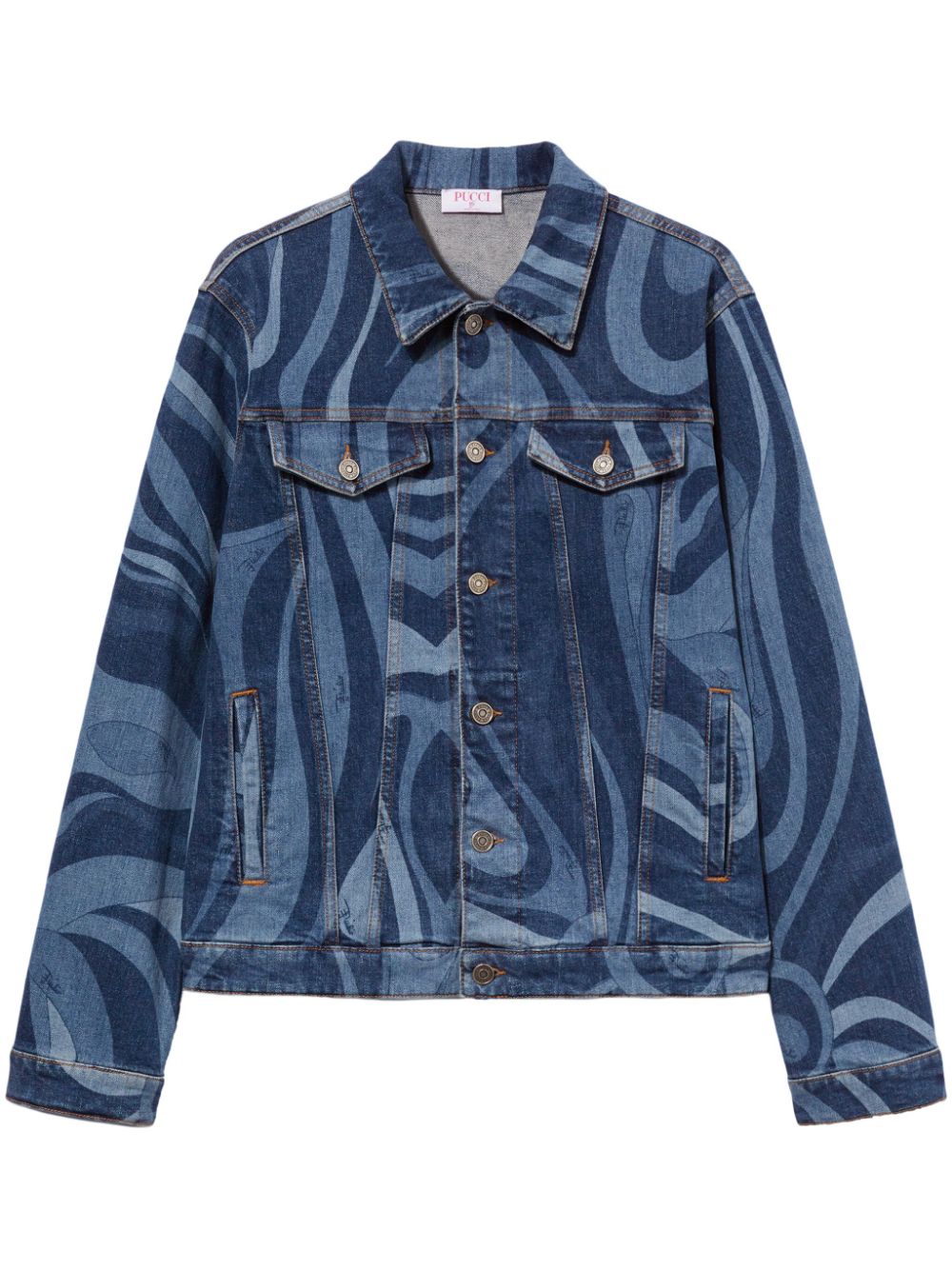 PUCCI Jeansjacke mit Marmo-Print - Blau von PUCCI