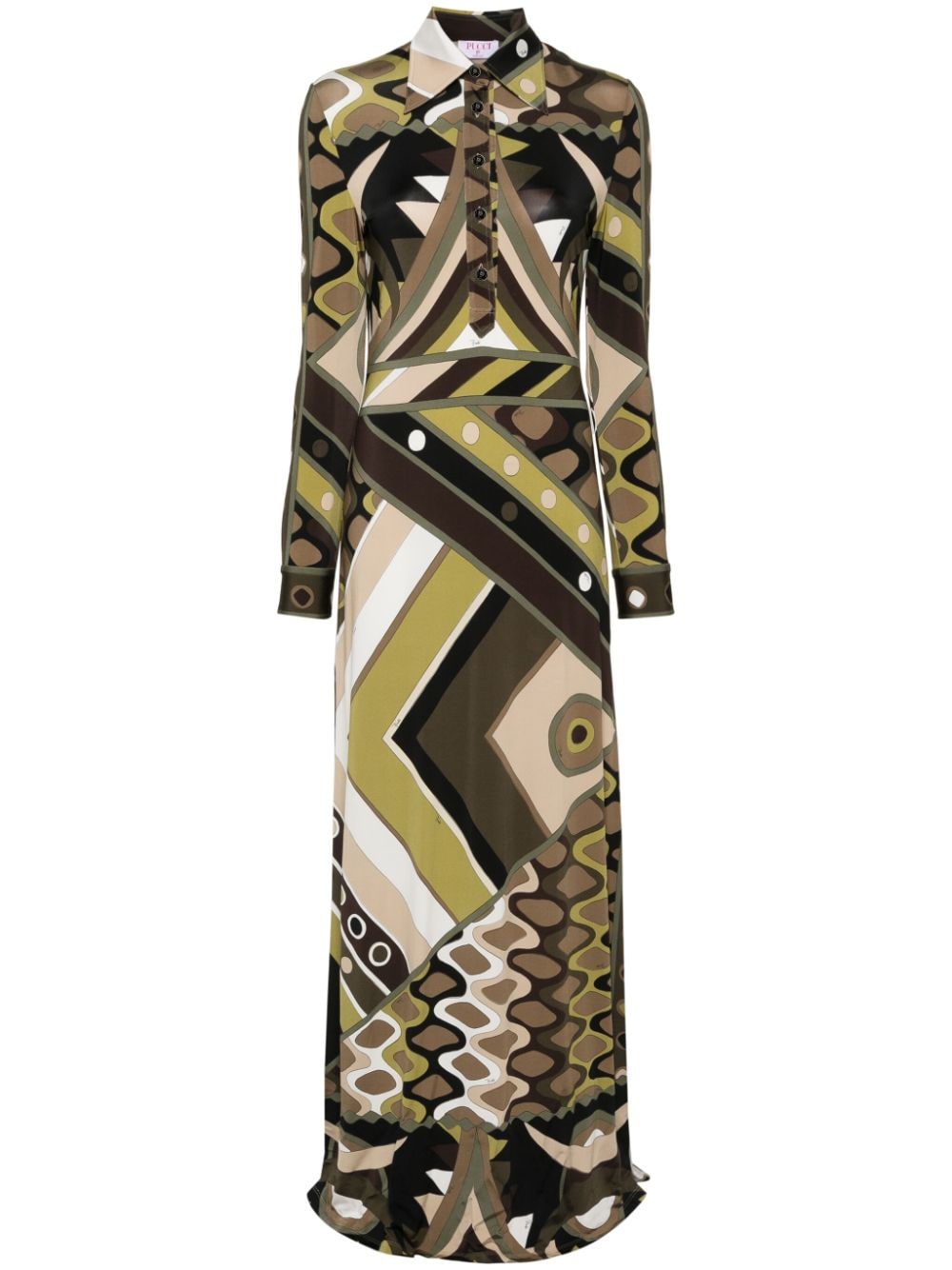 PUCCI Maxikleid mit abstraktem Print - Grün von PUCCI