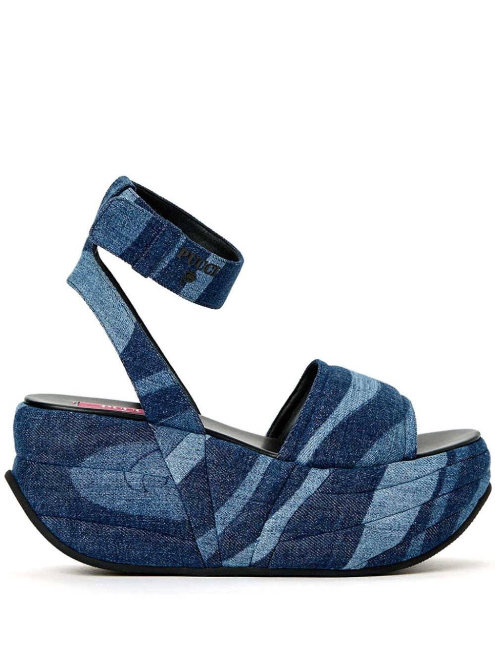 PUCCI Pucciami Jeans-Sandalen mit Plateausohle - Blau von PUCCI