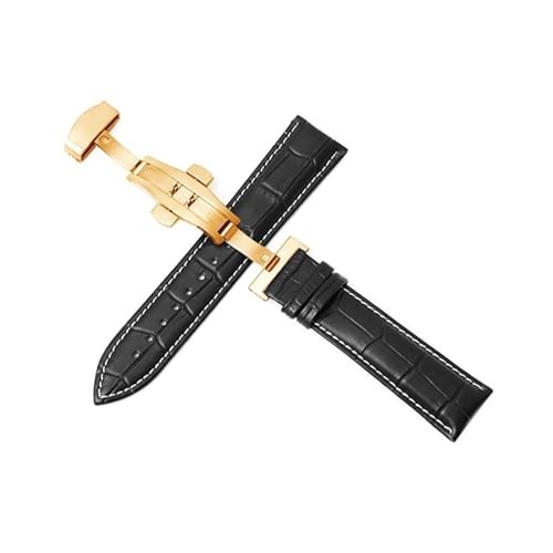 PUCHEN Leder-Uhrenarmbänder, 12mm – 24mm, Uhrenzubehör, Uhrenarmband mit automatischer Butterfly-Schnalle, 12mm von PUCHEN