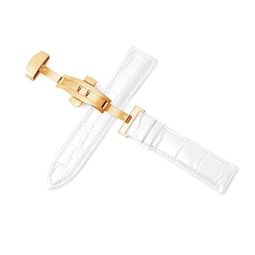 PUCHEN Leder-Uhrenarmbänder, 12mm – 24mm, Uhrenzubehör, Uhrenarmband mit automatischer Butterfly-Schnalle, 19mm von PUCHEN