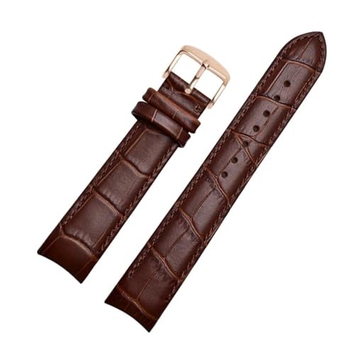 PUCHEN Leder-Uhrenarmband, gebogenes Ende, 20mm, 21mm, 22mm, Ersatzarmband für Herrenuhren, 22mm von PUCHEN