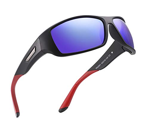 PUKCLAR Herren Sonnenbrille Polarisierte Sportbrille Radsportbrillen Fahrerbrille Damen UV400 Schutz Cat 3 CE von PUKCLAR