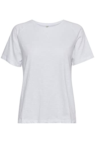 PULZ PZBRIT Damen Basic T-Shirt Kurzarm mit Rundhals-Auschnitt, Größe:XXL, Farbe:Bright White (110601) von PULZ JEANS