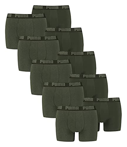 PUMA 10 er Pack Boxer Boxershorts Men Herren Unterhose Pant Unterwäsche, Farbe:038 - Green Melange, Bekleidungsgröße:M von PUMA