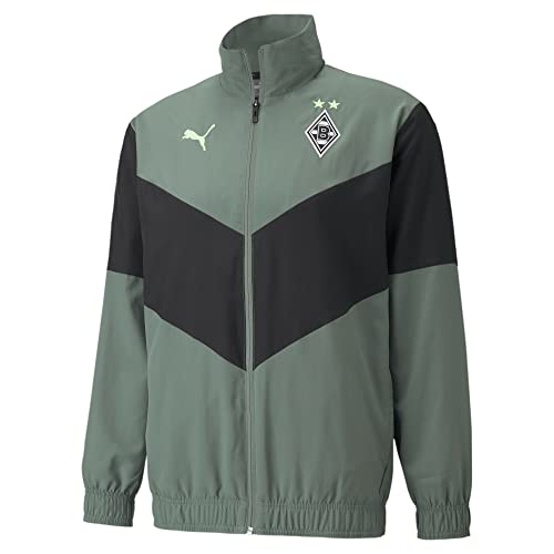 PUMA Borussia Mönchengladbach Prematch Jacke Herren grün/schwarz, M (48/50 EU) von PUMA