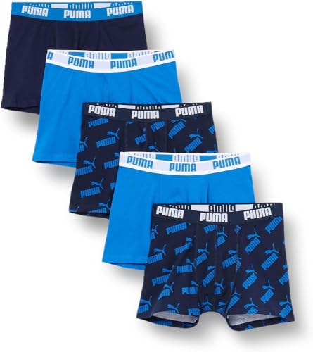 PUMA Jungen Boys AOP Boxer 5p Amazon Unterwäsche, Blue Combo, 170-176 EU von PUMA