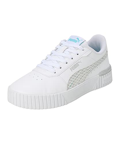 PUMA Girls' Fashion Shoes CARINA 2.0 MERMAID JR Trainers & Sneakers, PUMA WHITE-HERO BLUE-PUMA SILVER, 38 von PUMA