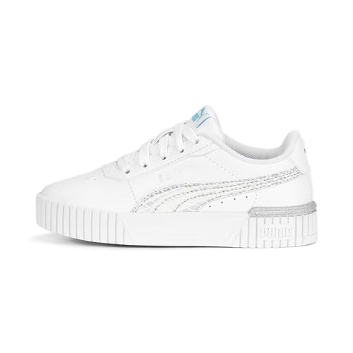 PUMA Carina 2.0 Mermaid PS Sneaker, White-Hero Blue Silver, 31 EU von PUMA