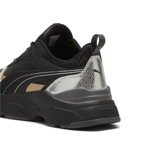 PUMA Damen Cassia Metallic Shine Sneakers 39Black Silver Gold Metallic von PUMA