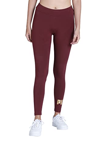 PUMA Damen ESS+ Metallic Leggings Leggins, Aubergine, L von PUMA