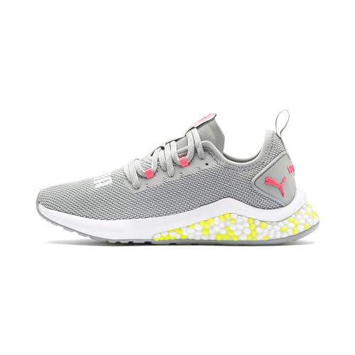 PUMA Damen Hybrid Nx WNS Laufschuhe, Grau (Quarry-Pink Alert-Yellow Alert 09) von PUMA