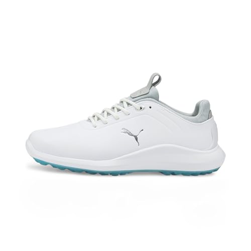 PUMA Damen Ignite Pro WMNS Golfschuh, White Silver-Scuba Blue, 41 EU von PUMA