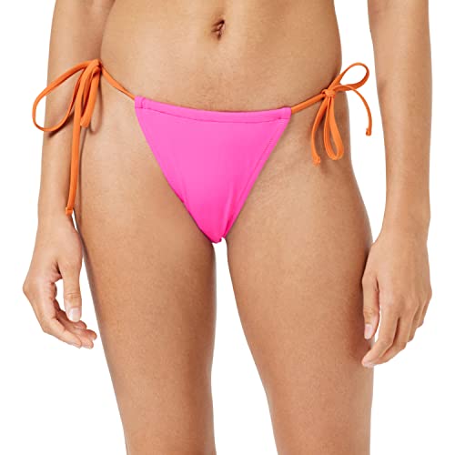 PUMA Damen Side Tie Tanga String Bikini Bottoms, Pink / Chili, XS EU von PUMA