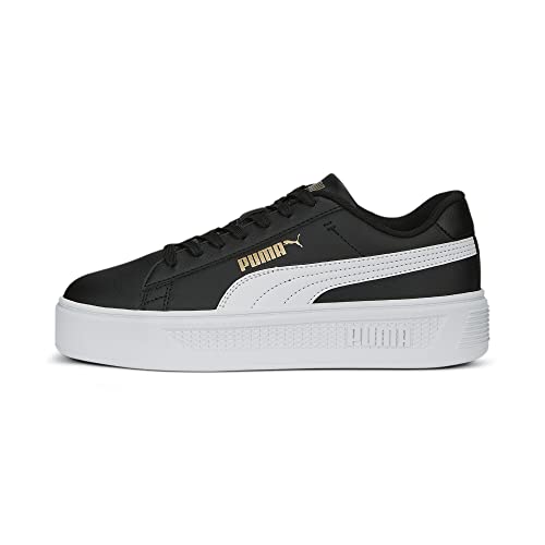 PUMA Women's Fashion Shoes SMASH PLATFORM V3 Trainers & Sneakers, PUMA BLACK-PUMA WHITE-PUMA GOLD, 40.5 von PUMA