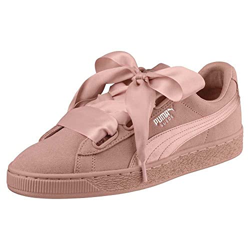 PUMA Damen Suede Heart EP Sneaker, Peach Beige-Metallic Beige von PUMA