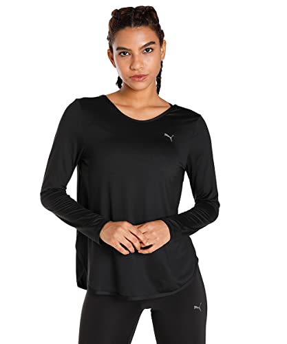 PUMA Studio Yogini Lite Damen Trainings-T-Shirt Langarm, Blacks, S von PUMA