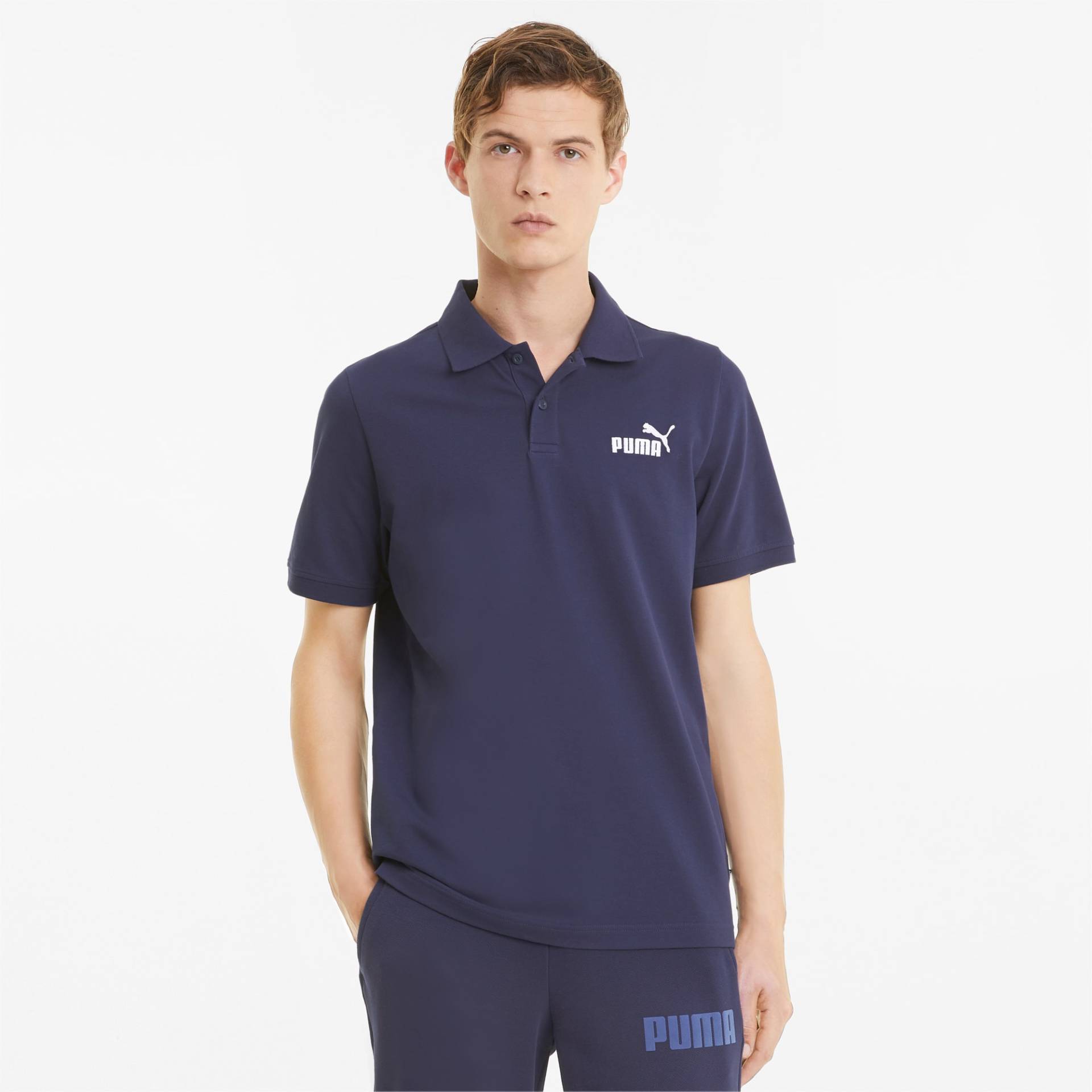 PUMA Essentials Pique Herren Poloshirt, Blau, Größe: L, Kleidung von PUMA