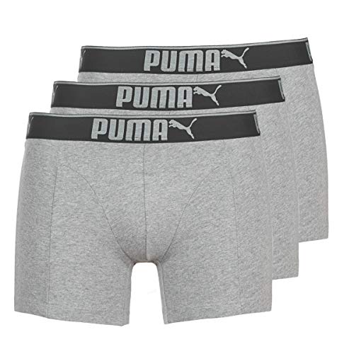 PUMA Herren Lifestyle Sueded Cotton 3P Boxer, Grau, S (3er Pack) von PUMA