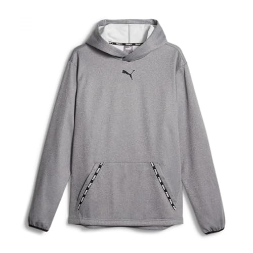 PUMA Herren Fit Taped Pwrfleece Hoodie Pullover, Cooles Dunkelgrau, L von PUMA